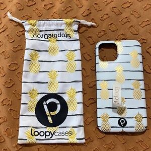 Loopy Case for iPhone 11 Pro Pineapple Gold Black Matte Edition